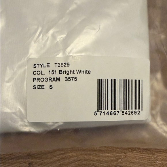 Ganni White T-Shirt | Size S | Peach Graphic Detail - Picture 3 of 7